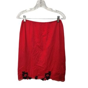 Vintage Van Raalte‎ Red and Black Half Slip  Size Large